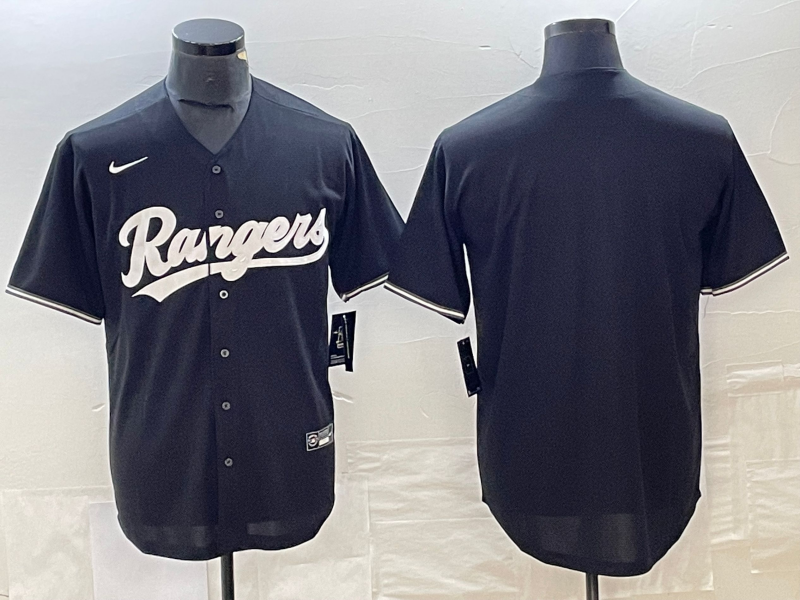 Men's Texas Rangers Black Blank Jersey